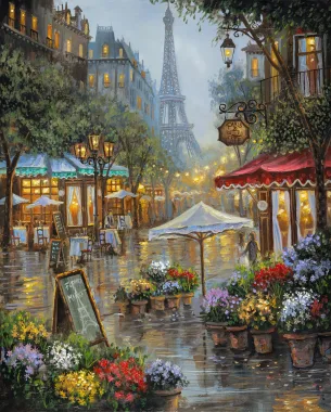Tranh Ghép Hình 500 Mảnh Chợ Hoa-Paris